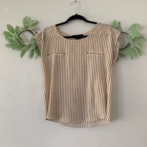Sweet Wanderer cream & navy striped blouse